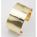 Dubai Jewelry Metal Copper 18k plaqué or Bracelet en manche simple Blank simple à la mode ouvert brassard bracelet rond pour femmes